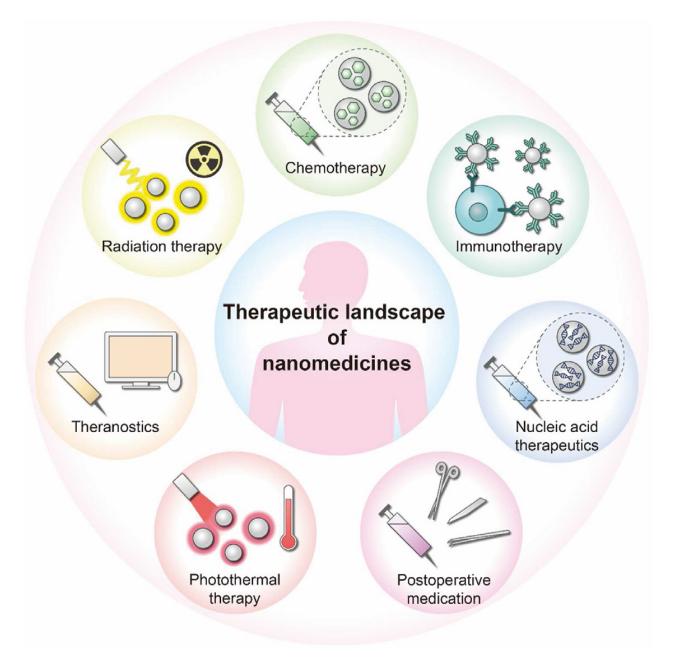 Fig.1 Therapeutic fields of nanomedicines.