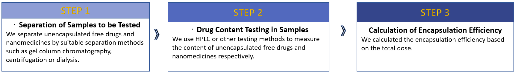 Fig.1 Our encapsulation efficiency testing service process.