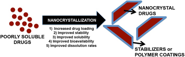 Fig.1 Nanocrystallization of poorly soluble drugs.
