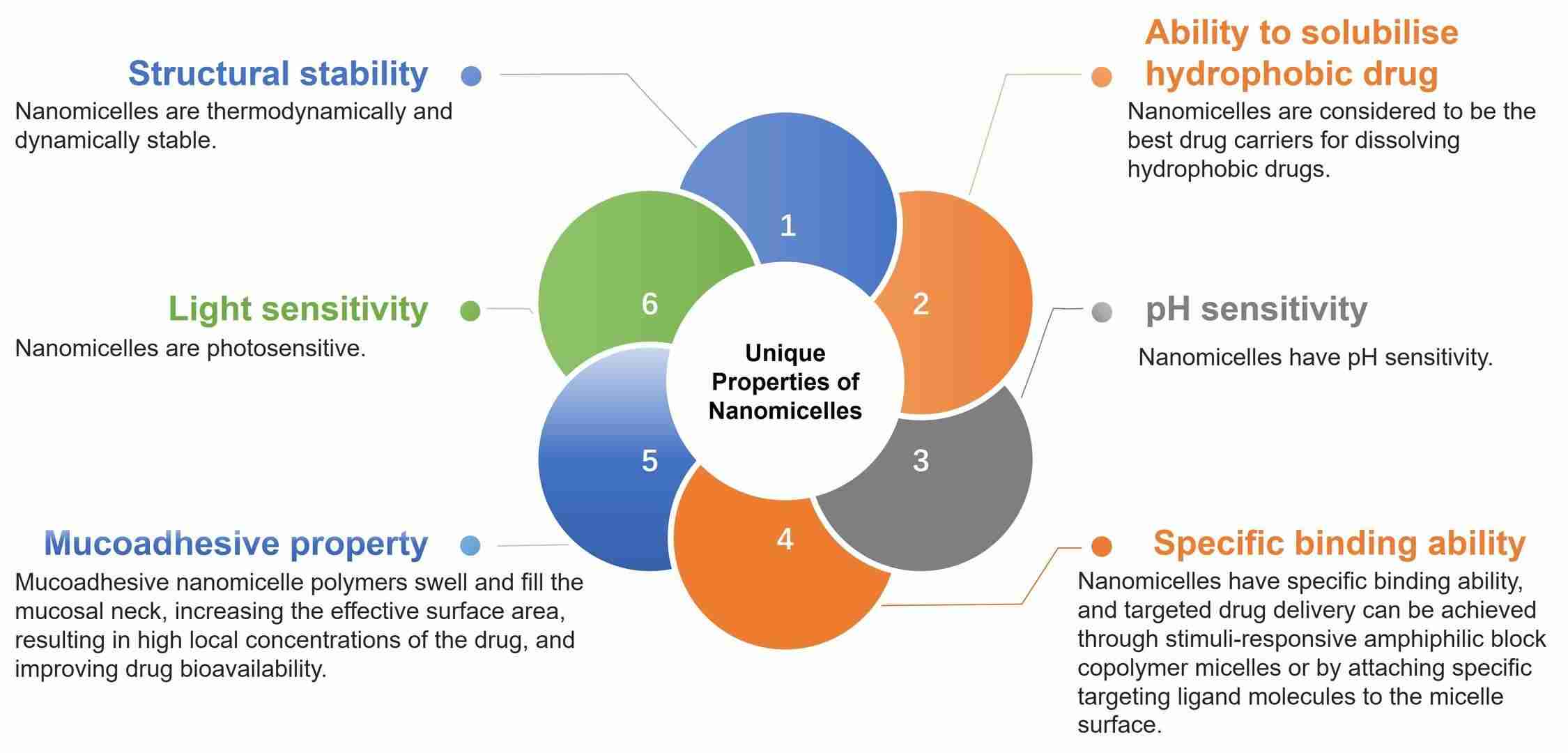 Fig.1 Properties of nanomicelles.