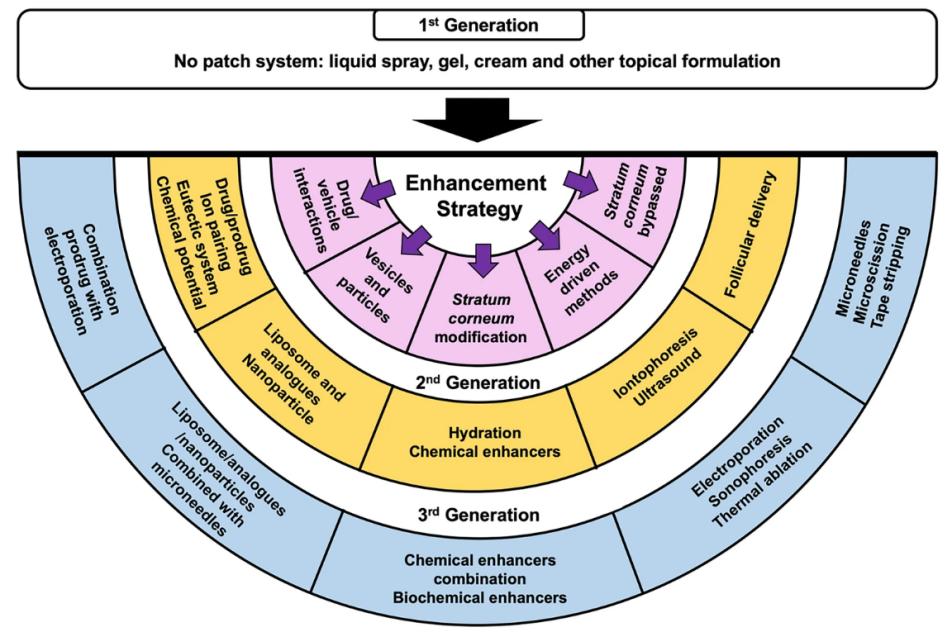 Fig. 1. Summary of the technologies utilised for enhancing transdermal drug delivery.