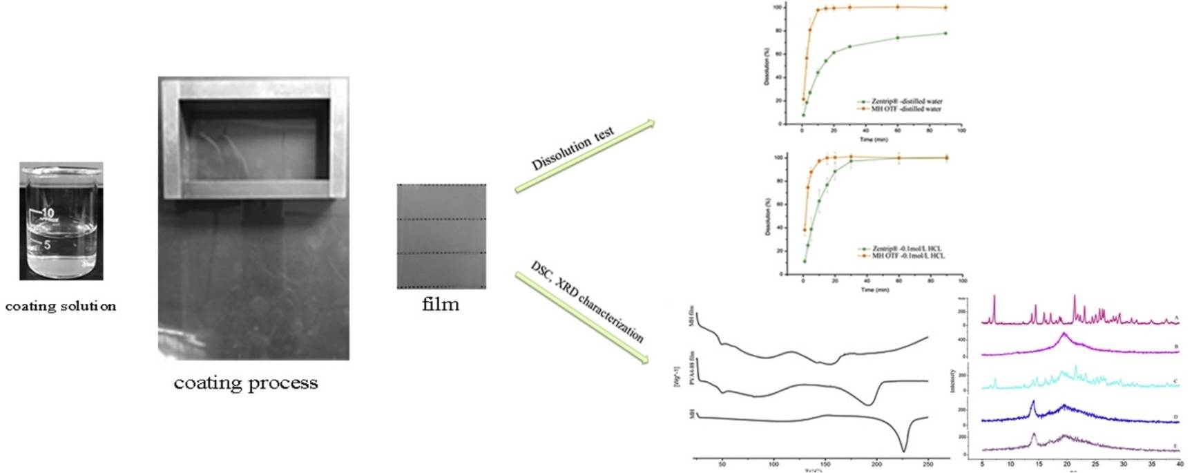 Fig.2 Preparation and characterization of an oral thin film.