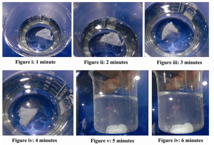 Fig.1 Swelling behavior of oral thin film at different times.