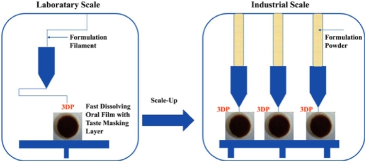 Fig.3 Manufacturing Fast Dissolving Oral Films via 3D Printing for Commercial Use.