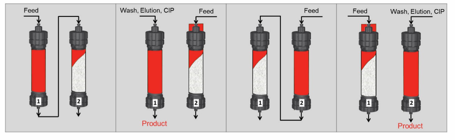 Fig. 3 Continuous capture chromatography.