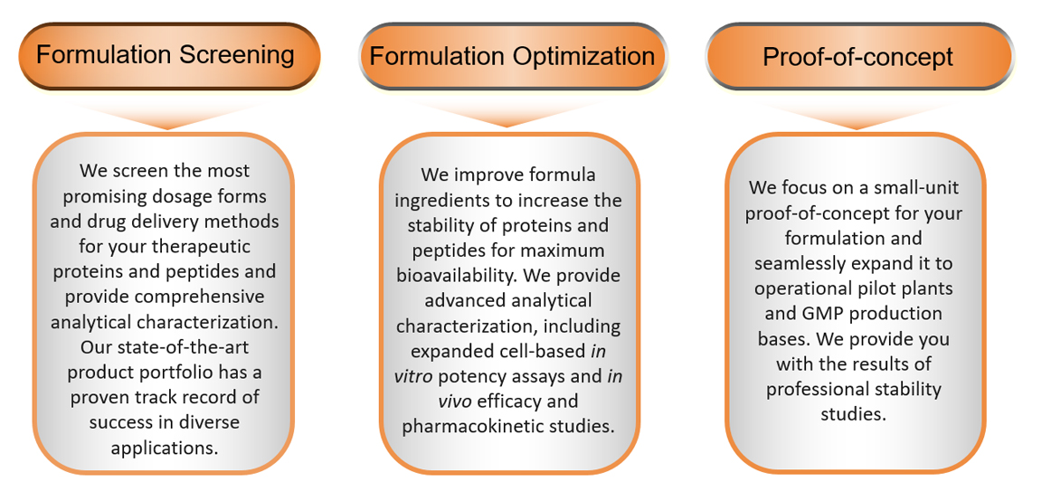 Fig. 1 Early formulation screening services for proteins and peptides.