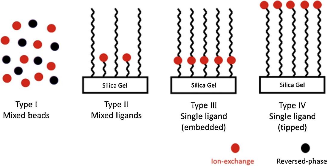 Fig. 1 RP-IEX bimodal mixed-mode columns.