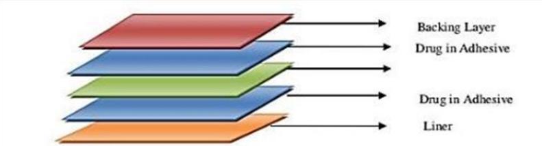 Fig.1 Multilayer drug in adhesive patch. 