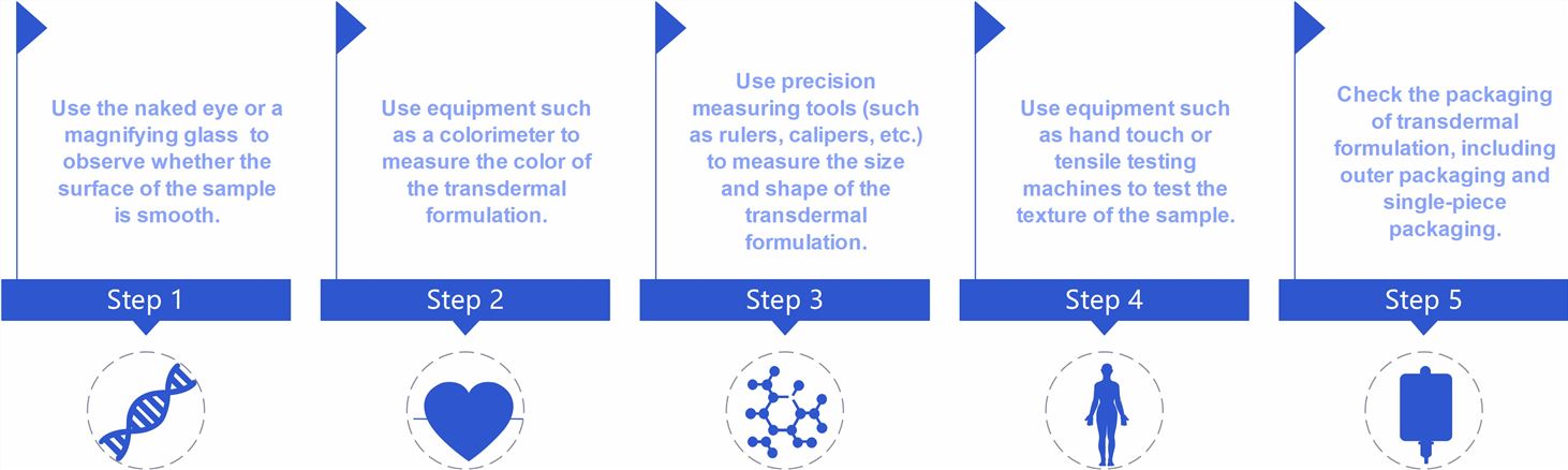 Workflow of transdermal formulation appearance analysis.