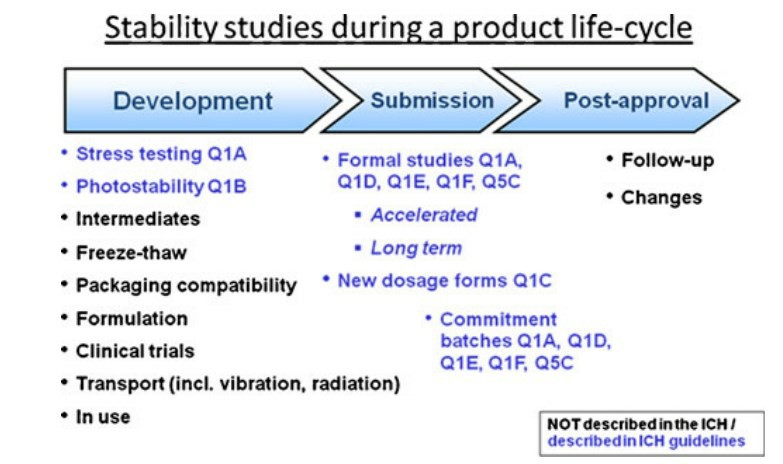 Fig.2 Stability tests during the drug development.